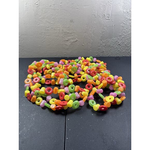 Blow Mold Life Saver & JuJu Beans Vtg Christmas Garland Plastic Hong Kong 18' - Picture 1 of 7